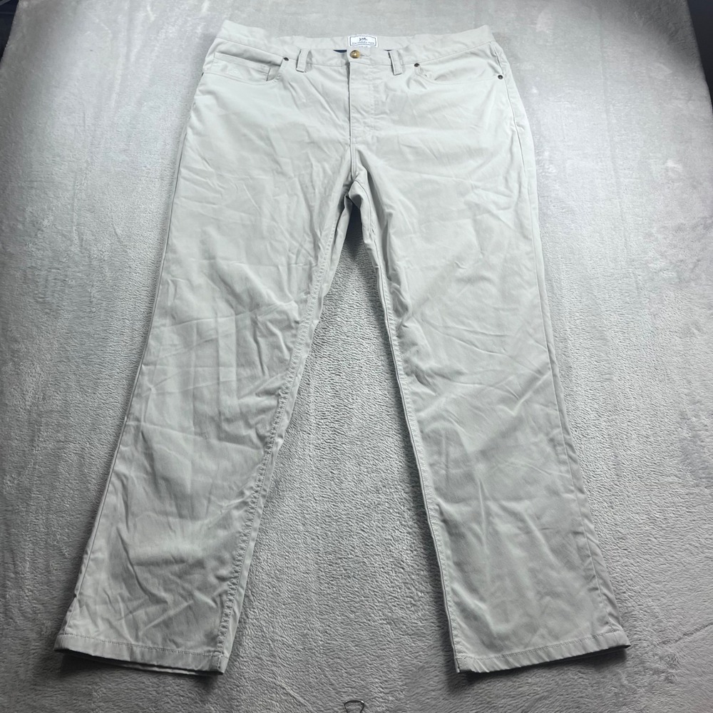Southern Tide Men 38x30 Performance 5-Pocket Pants Gray Stretch Nylon Golf Chino